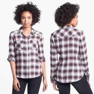 JESSICA SIMPSON ‘Shiah' Studded Plaid Shirt Small